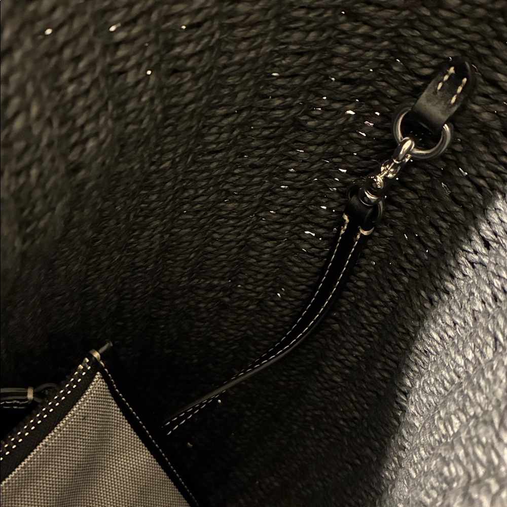Coach Large Black woven Straw Tote - Picture 9 of 12
